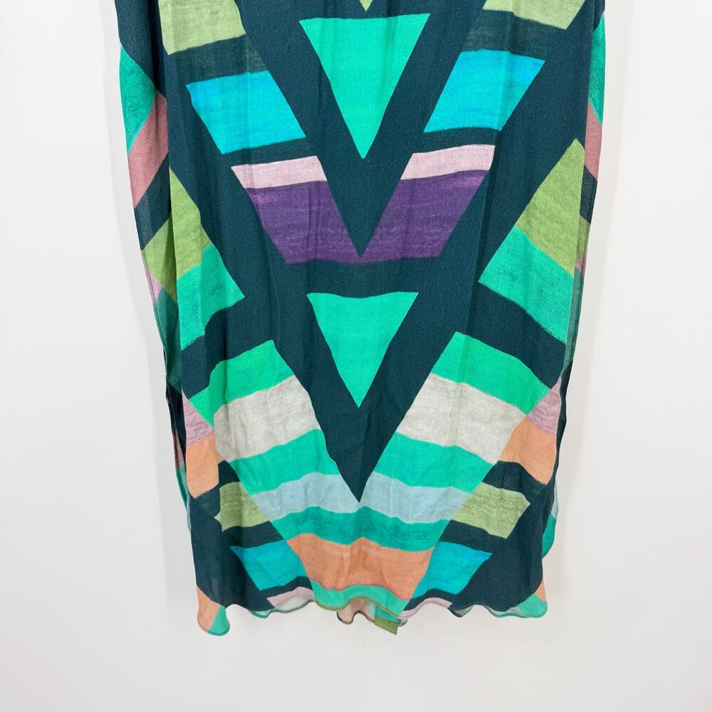 Mara Hoffman | Prism Kaleidoscope Technicolor Tribal Maxi Shirt Dress S - Picture 11 of 13